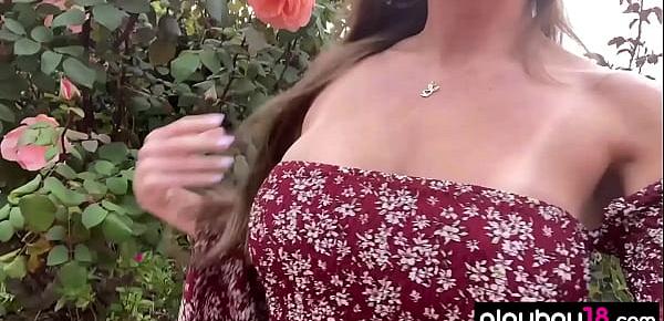 Busty MILF pornstar Abigail Mac loves spending time with her flowers and masturbating